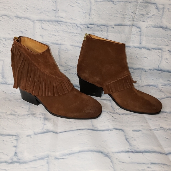 Buttero Suede fringe ankle booties size 37 - Picture 3 of 8